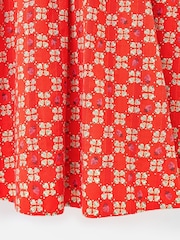 Oliver Bonas Red Strawberry V-Neck Midi Dress - Image 6 of 7