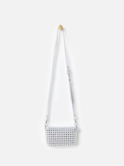 Oliver Bonas Silver Silver Metallic Braided Crossbody Bag - Image 4 of 7