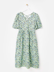 Oliver Bonas Green Floral V-Neck Midi Dress - Image 3 of 8