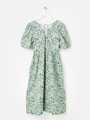 Oliver Bonas Green Floral V-Neck Midi Dress - Image 4 of 8