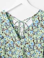 Oliver Bonas Green Floral V-Neck Midi Dress - Image 5 of 8