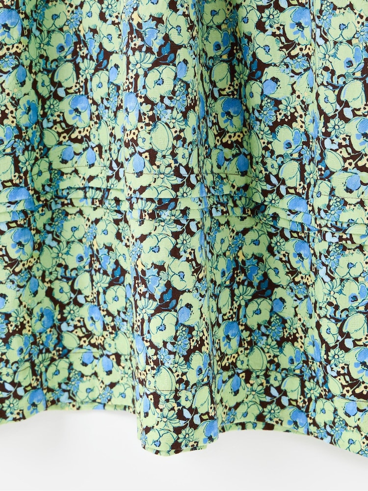 Oliver Bonas Green Floral V-Neck Midi Dress - Image 8 of 8