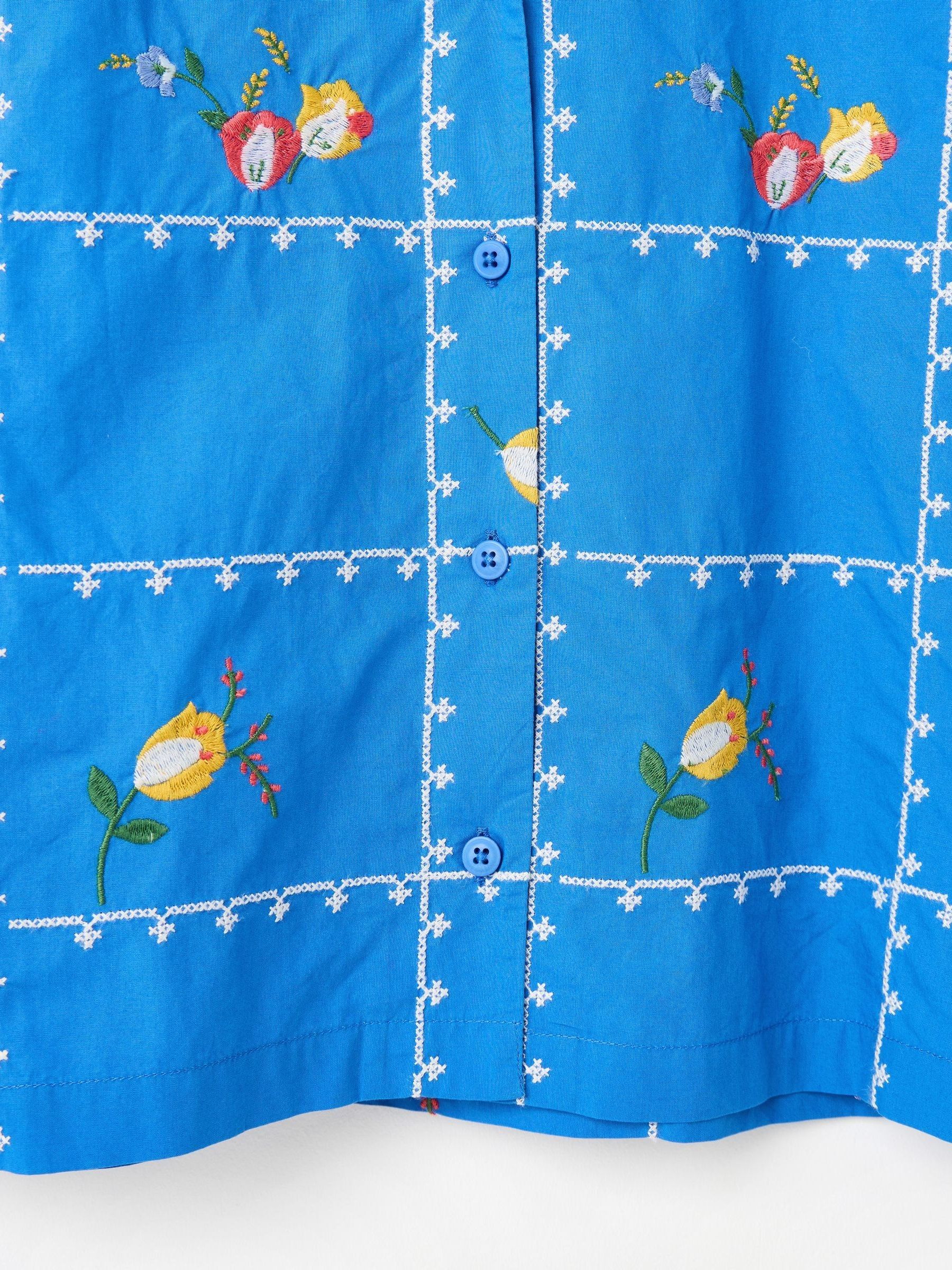 Buy Oliver Bonas Blue Embroidered Short Sleeve Shirt from Next USA
