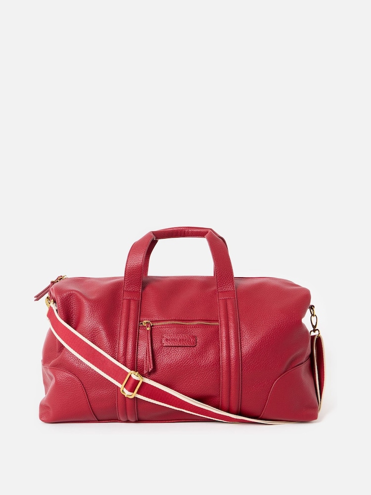 Oliver Bonas Red Hattie Cherry Red Weekend Bag - Image 1 of 7