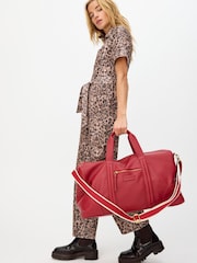 Oliver Bonas Red Hattie Cherry Red Weekend Bag - Image 7 of 7
