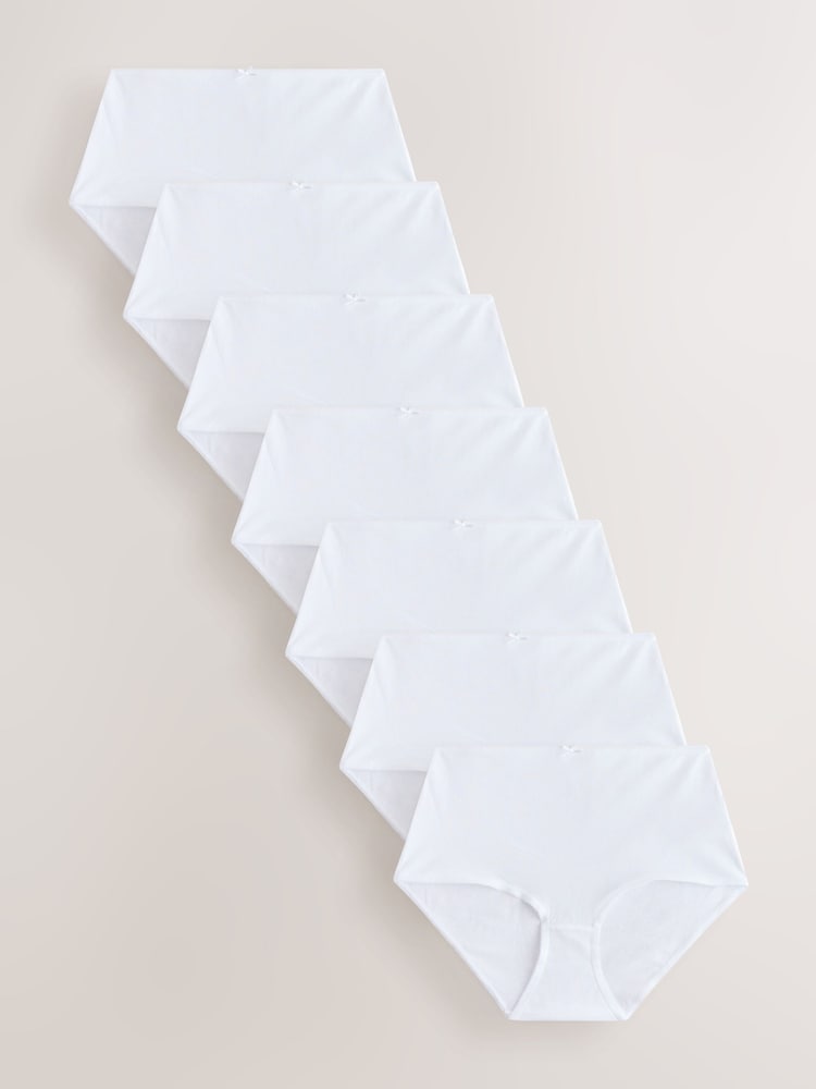 White Midi 100% Cotton Knickers - Image 1 of 4 White Midi 100% Cotton Knickers - Image 1 of 4