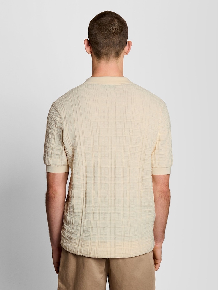 アイスクリーム - Lyle & Scott ジャガードチェックニットリゾートシャツ - 画像 2 / 6