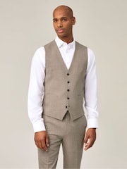 Skopes Natural Chaplin Micro Check Suit Waistcoat - Image 1 of 4