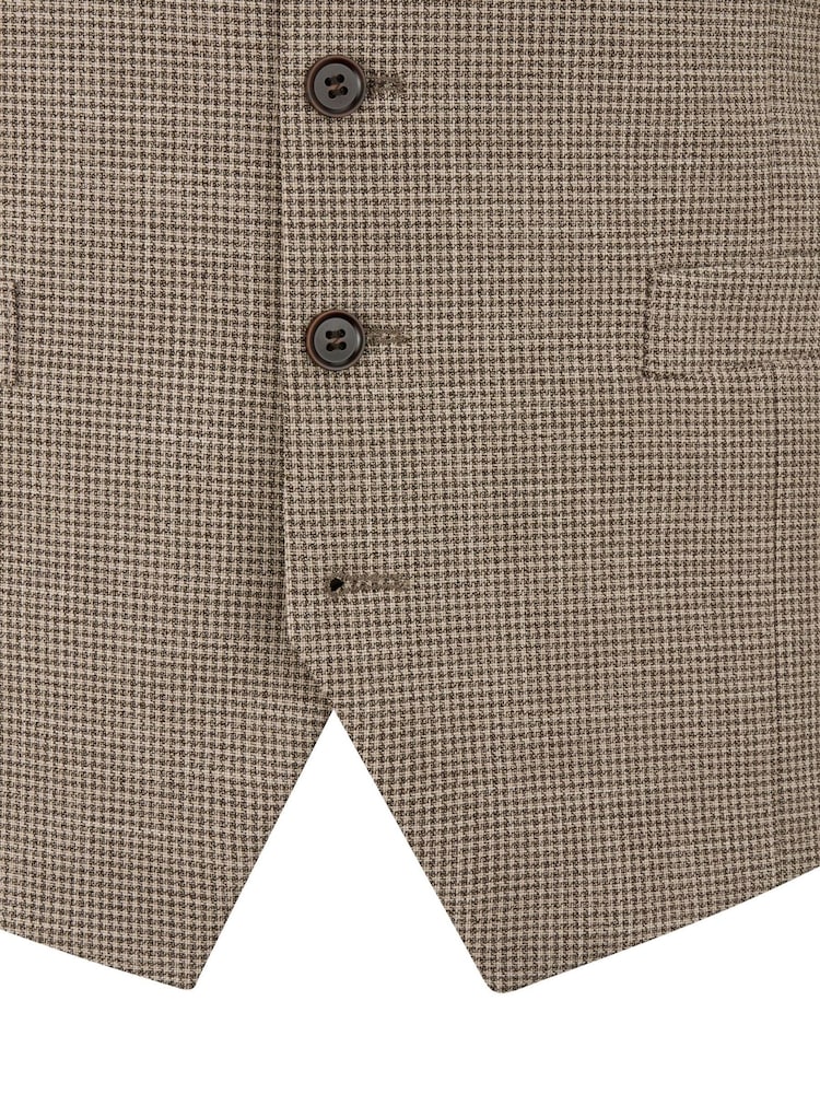 Skopes Natural Chaplin Micro Check Suit Waistcoat - Image 4 of 4