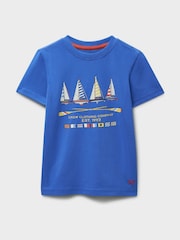 Azul - Crew Clothing Company Crew Classic Graphic T-Shirt - Imagen 1 de 3