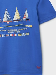 Azul - Crew Clothing Company Crew Classic Graphic T-Shirt - Imagen 2 de 3