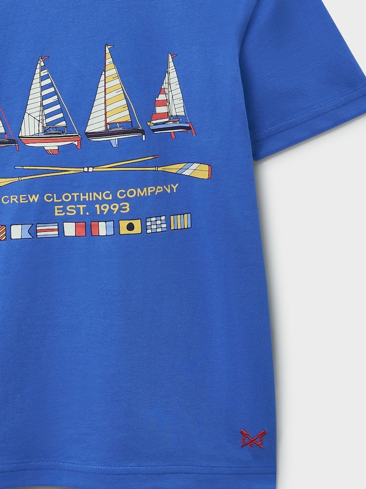 Azul - Crew Clothing Company Crew Classic Graphic T-Shirt - Imagen 2 de 3