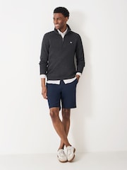 Crew Clothing Company Charcoal Grey Cotton French Rib Half Zip Jumper - Image 3 of 5