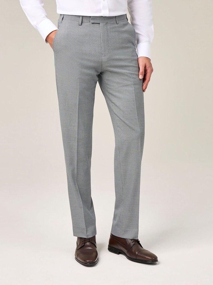 Skopes Grey Chaplin Tailored Fit Micro Check Suit Trousers - Image 1 of 4