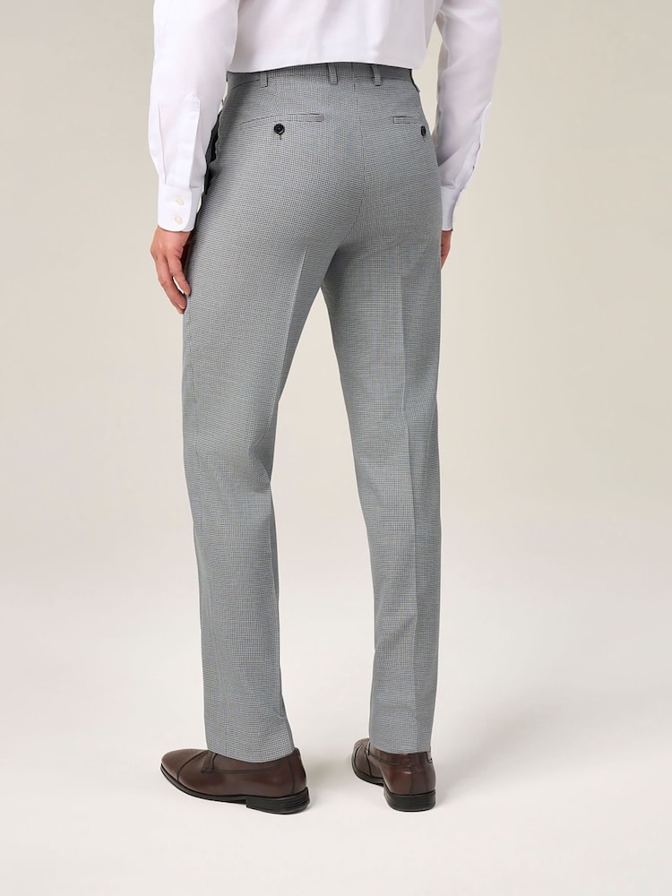 Skopes Grey Chaplin Tailored Fit Micro Check Suit Trousers - Image 2 of 4