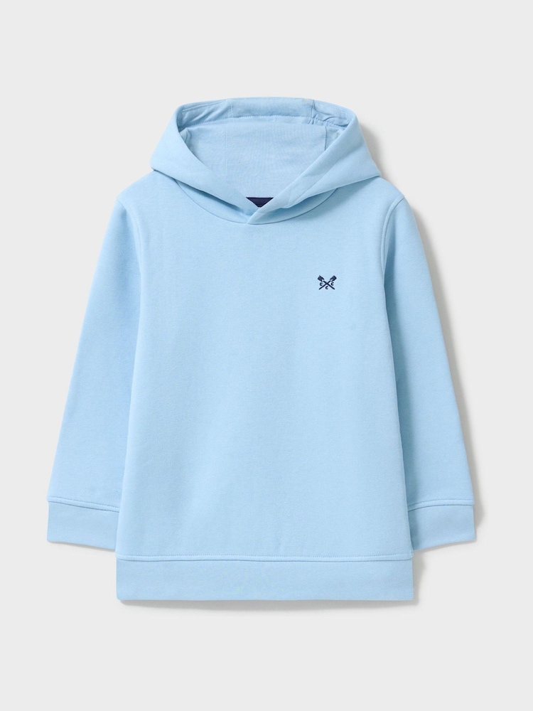 Crew Clothing Sky Blue Cotton Blend Crossed Oars Hoodie - Image 1 of 3