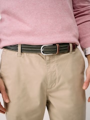Verde - Crew Clothing Company Woven Leather Stretch Belt - Imagen 3 de 3