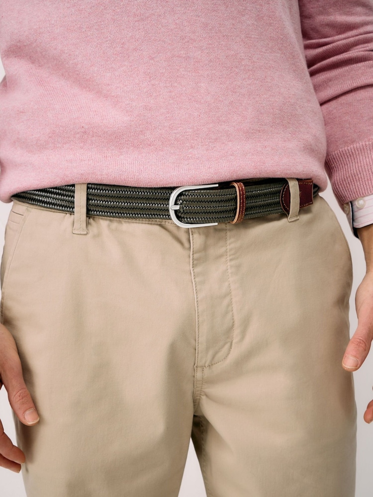 Verde - Crew Clothing Company Woven Leather Stretch Belt - Imagen 3 de 3