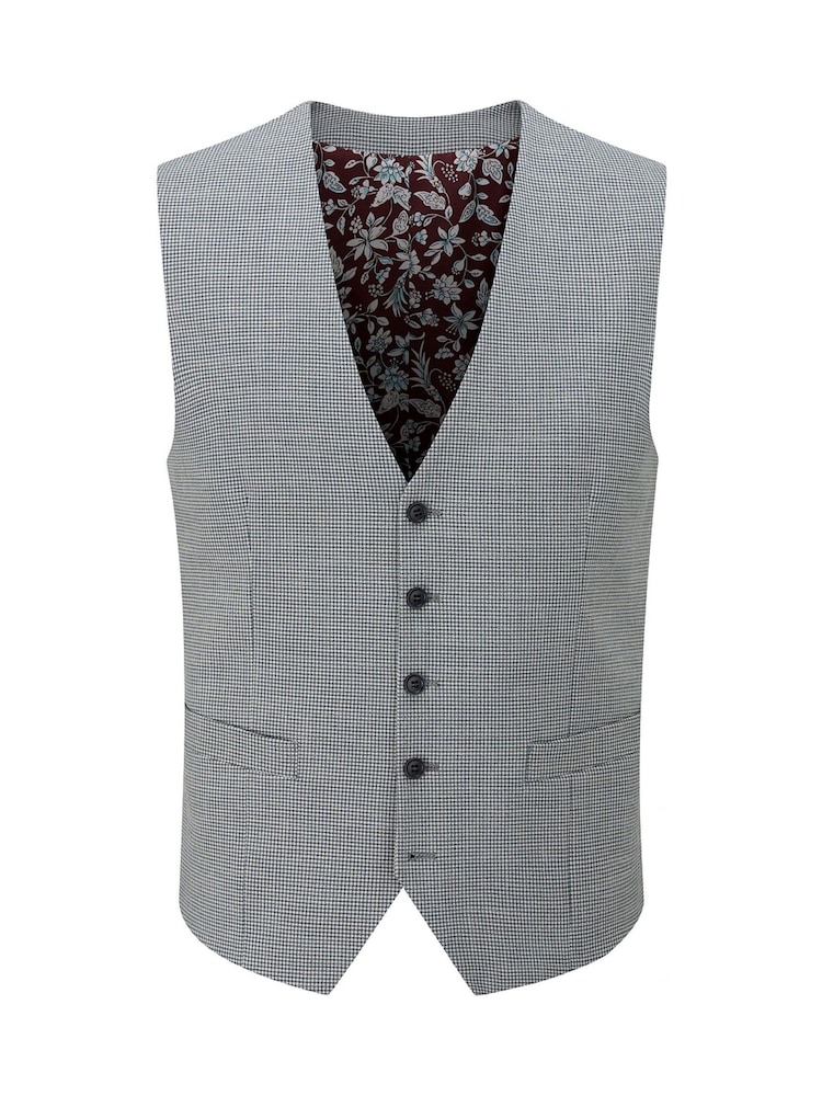 Gris - Skopes Chaplin Micro Check Suit Waistcoat - Imagen 4 de 4