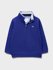 Crew Clothing Blue Half Zip Sweatshirt - Image 1 of 3