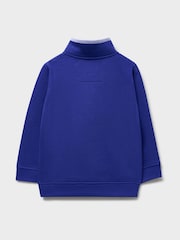 Crew Clothing Blue Half Zip Sweatshirt - Image 2 of 3