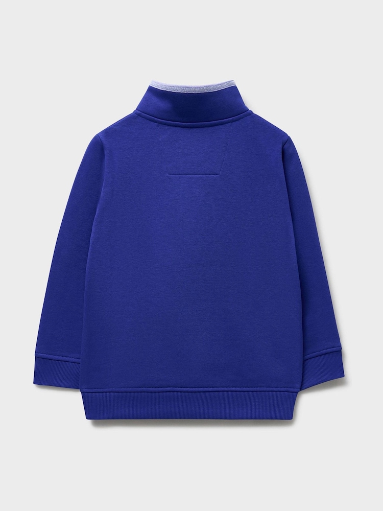 Crew Clothing Blue Half Zip Sweatshirt - Image 2 of 3 Crew Clothing Blue Half Zip Sweatshirt - Image 2 of 3