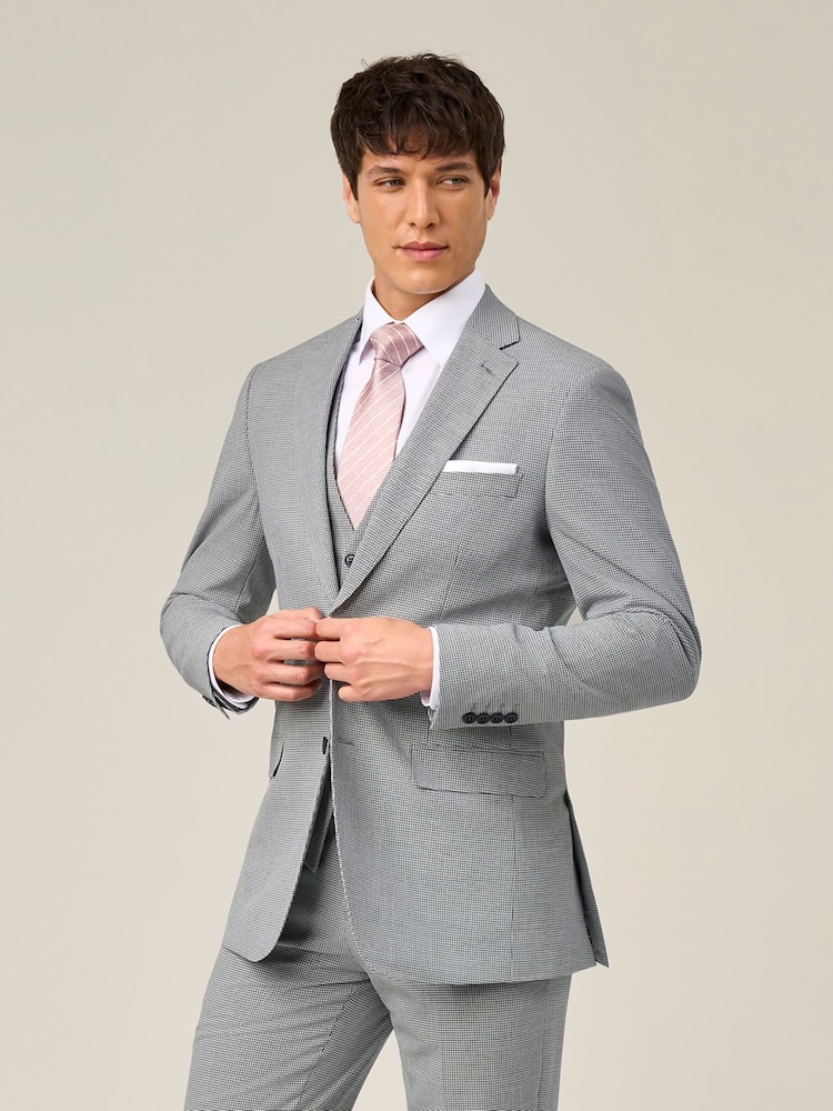 Skopes Grey Chaplin Tailored Fit Micro Check Suit Jacket - Image 1 of 6