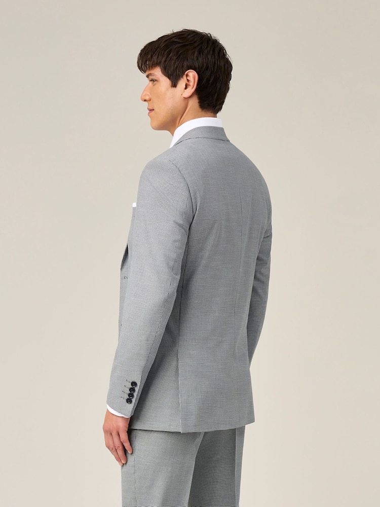 Skopes Grey Chaplin Tailored Fit Micro Check Suit Jacket - Image 2 of 6
