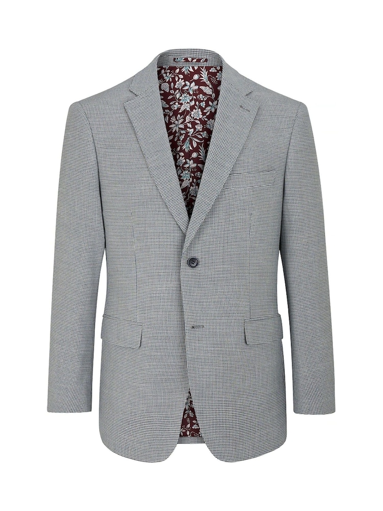 Skopes Grey Chaplin Tailored Fit Micro Check Suit Jacket - Image 6 of 6