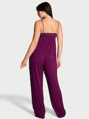 Victoria's Secret Rhubarb Purple Lace Trim Modal Cami & Trousers Set - Image 2 of 3