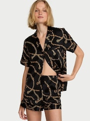 Victoria's Secret Black Chains Satin Short Pyjamas Set - Image 1 of 3