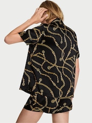 Victoria's Secret Black Chains Satin Short Pyjamas Set - Image 2 of 3