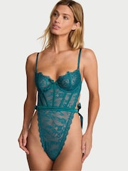 Victoria's Secret Aquarium Blue Unlined Lace Balcony Bodysuit - Image 1 of 2