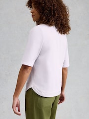 White Stuff White Weaver Notch Neck Cotton Top - Image 3 of 6