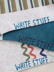 White Stuff Green Patterned Trainer Socks 3PK - Image 2 of 2