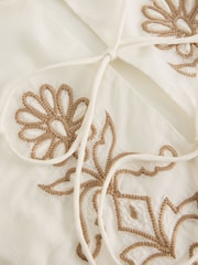 White Stuff Natural Erin Tie Front Top - Image 6 of 6