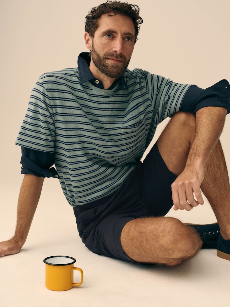 Azul - White Stuff Lewes Stripe Linen Shorts - Imagen 1 de 7