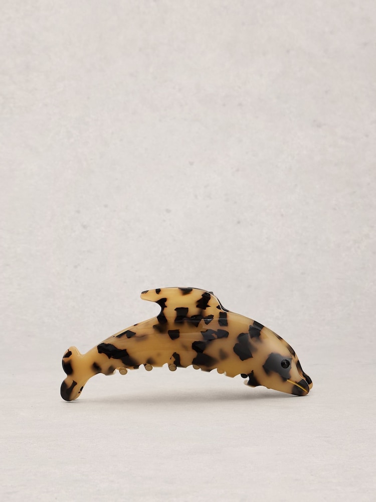 White Stuff Brown Dolphin Hair Claw Clip - Image 1 of 2