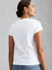 White Stuff White AIDA Scallap SS T-Shirt - Image 2 of 6