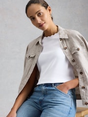 White Stuff White AIDA Scallap SS T-Shirt - Image 4 of 6