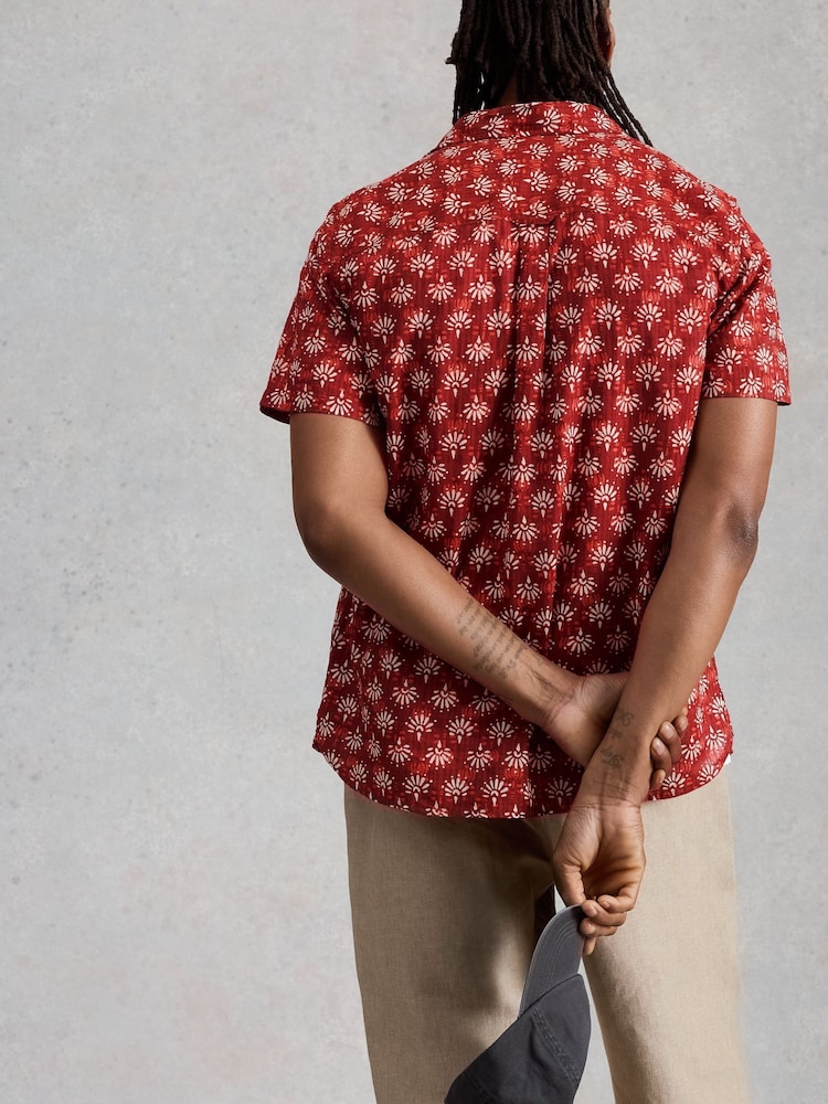 White Stuff Bright Red Finsbury Ss Floral Print Shirt - Image 2 of 6