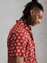 White Stuff Bright Red Finsbury Ss Floral Print Shirt - Image 4 of 6