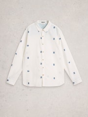 Blanco tiz - White Stuff Finsbury Long Sleeve Printed Shirt - Imagen 1 de 2