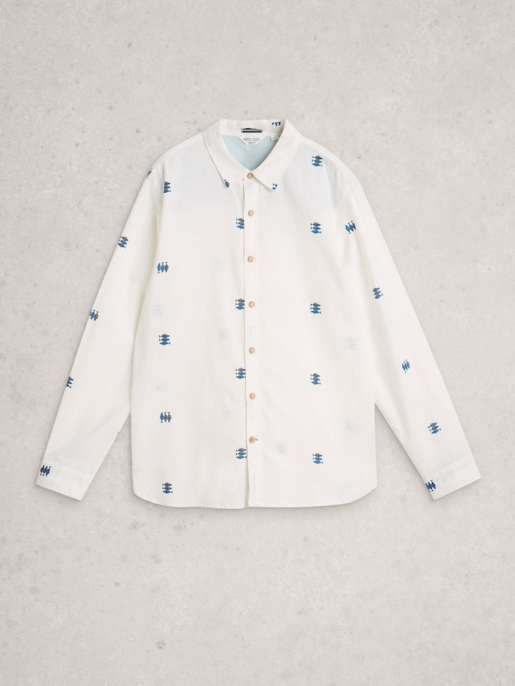 Blanco tiz - White Stuff Finsbury Long Sleeve Printed Shirt - Imagen 1 de 2 Blanco tiz - White Stuff Finsbury Long Sleeve Printed Shirt - Imagen 1 de 2