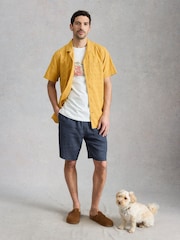 White Stuff Yellow Heywood SS Herringbone Shirt - Image 1 of 6
