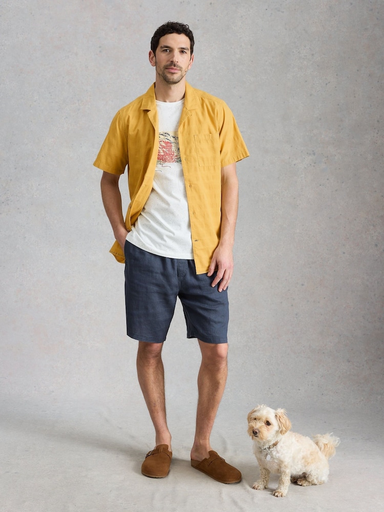 White Stuff Yellow Heywood SS Herringbone Shirt - Image 1 of 6