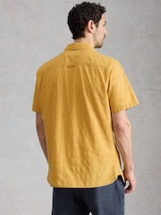 White Stuff Yellow Heywood SS Herringbone Shirt - Image 2 of 6