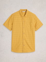 White Stuff Yellow Heywood SS Herringbone Shirt - Image 5 of 6