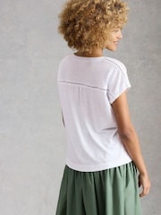 White Stuff White Ella Lace T-Shirt - Image 2 of 6