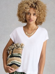 White Stuff White Ella Lace T-Shirt - Image 4 of 6